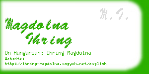 magdolna ihring business card